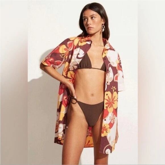 Faithfull the Brand Other - Faithfull the Brand "Tropicana" Cotton Shirt Dress Cover Up retail 189.00 USA 4